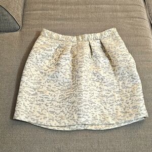 Worthington Cream Gold Silver Holiday Shiny Casual Office Career Skirt 6 Petite